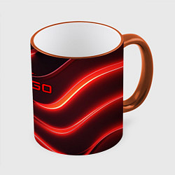 Кружка 3D CS GO red neon, цвет: 3D-оранжевый кант