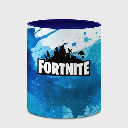 Кружка цветная Fortnite Logo Paint / 3D-Белый + синий – фото 2