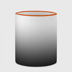 Кружка 3D Бело-чёрный градиент, цвет: 3D-оранжевый кант — фото 2