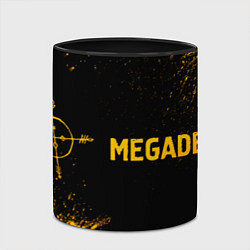 Кружка 3D Megadeth - gold gradient: надпись и символ, цвет: 3D-белый + черный — фото 2