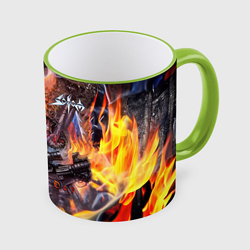 Кружка цветная Sodom Decision day / 3D-Светло-зеленый кант – фото 1