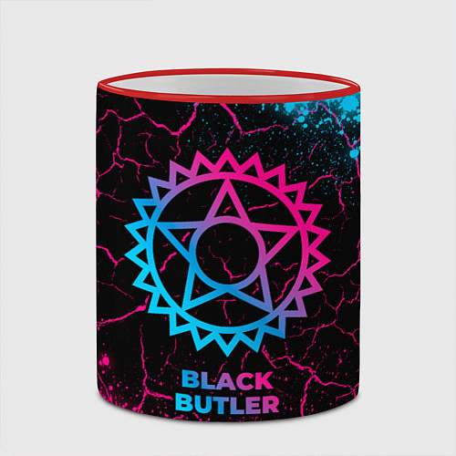 Кружка цветная Black Butler - neon gradient / 3D-Красный кант – фото 2