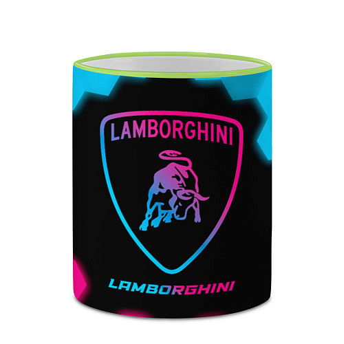 Кружка цветная Lamborghini - neon gradient / 3D-Светло-зеленый кант – фото 2