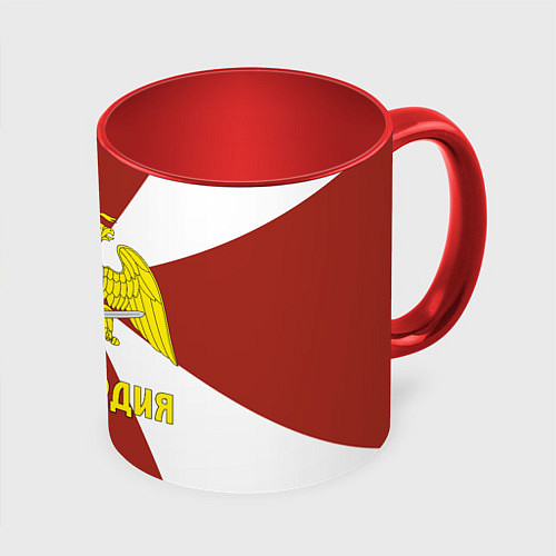 Кружка цветная Росгвардия - герб / 3D-Белый + красный – фото 1
