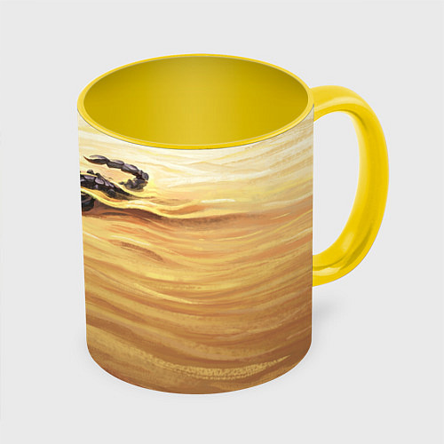 Кружка цветная Жало скорпиона / 3D-Белый + желтый – фото 1