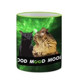 Кружка 3D Mood - коты из ТикТок, цвет: 3D-светло-зеленый кант — фото 2