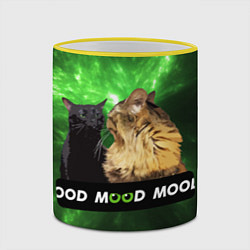 Кружка 3D Mood - коты из ТикТок, цвет: 3D-желтый кант — фото 2