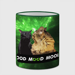 Кружка 3D Mood - коты из ТикТок, цвет: 3D-зеленый кант — фото 2