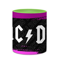 Кружка 3D AC DC rock legends: надпись и символ, цвет: 3D-белый + светло-зеленый — фото 2