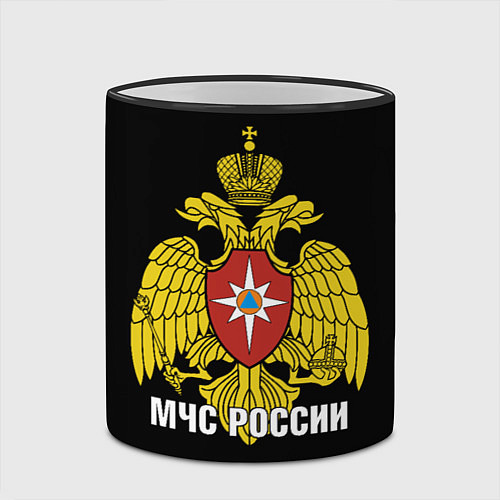 Кружка цветная МЧС России - герб / 3D-Черный кант – фото 2