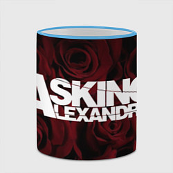Кружка 3D Asking Alexandria roses, цвет: 3D-небесно-голубой кант — фото 2
