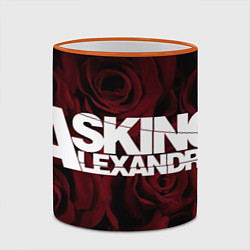 Кружка 3D Asking Alexandria roses, цвет: 3D-оранжевый кант — фото 2