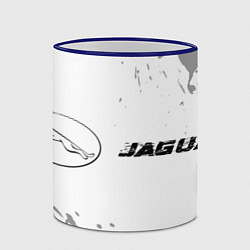 Кружка 3D Jaguar speed на светлом фоне со следами шин: надпи, цвет: 3D-синий кант — фото 2