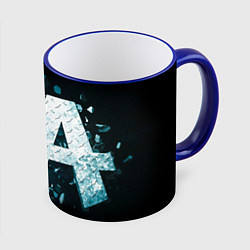 Кружка 3D Asking Alexandria emblem, цвет: 3D-синий кант