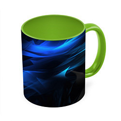 Кружка 3D Black blue texture, цвет: 3D-белый + светло-зеленый