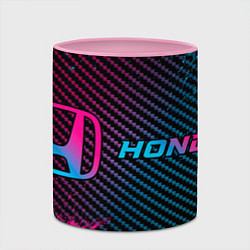 Кружка 3D Honda - neon gradient: надпись и символ, цвет: 3D-белый + розовый — фото 2