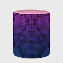 Кружка 3D Пурпурно-синий геометрический узор, цвет: 3D-белый + розовый — фото 2