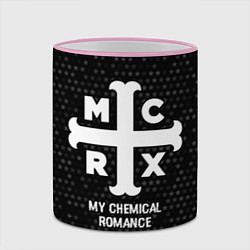 Кружка 3D My Chemical Romance glitch на темном фоне, цвет: 3D-розовый кант — фото 2