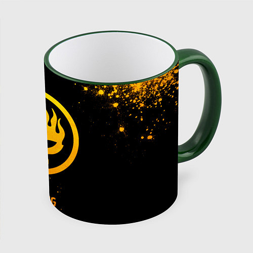 Кружка цветная The Offspring - gold gradient / 3D-Зеленый кант – фото 1