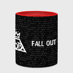 Кружка 3D Fall Out Boy glitch на темном фоне: надпись и симв, цвет: 3D-белый + красный — фото 2