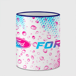 Кружка 3D Ford neon gradient style: надпись и символ, цвет: 3D-синий кант — фото 2