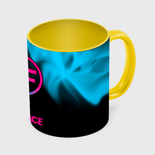 Кружка цветная Sally Face - neon gradient / 3D-Белый + желтый – фото 1