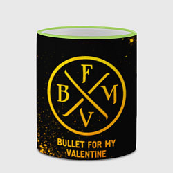 Кружка 3D Bullet For My Valentine - gold gradient, цвет: 3D-светло-зеленый кант — фото 2