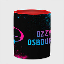 Кружка 3D Ozzy Osbourne - neon gradient: надпись и символ, цвет: 3D-белый + красный — фото 2