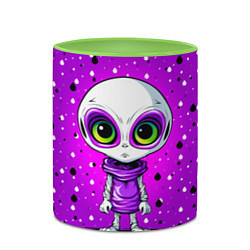 Кружка 3D Alien - purple color, цвет: 3D-белый + светло-зеленый — фото 2