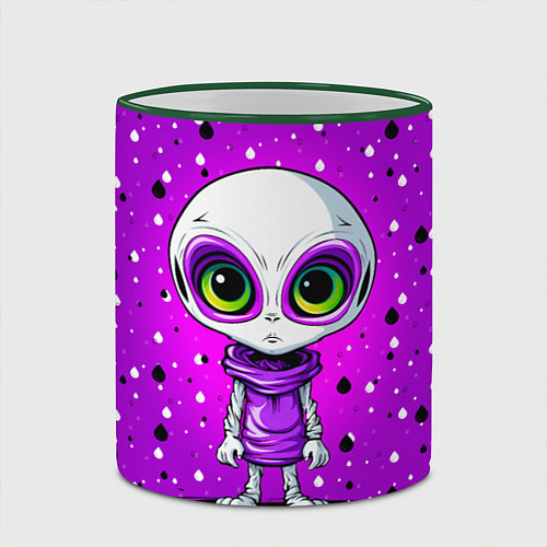 Кружка цветная Alien - purple color / 3D-Зеленый кант – фото 2