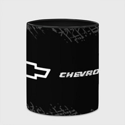 Кружка 3D Chevrolet speed на темном фоне со следами шин: над, цвет: 3D-белый + черный — фото 2
