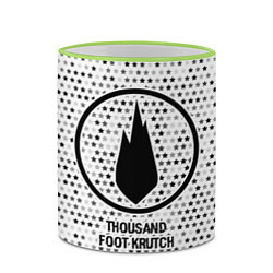 Кружка 3D Thousand Foot Krutch glitch на светлом фоне, цвет: 3D-светло-зеленый кант — фото 2