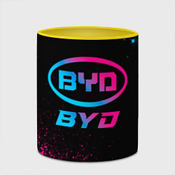 Кружка 3D BYD - neon gradient, цвет: 3D-белый + желтый — фото 2