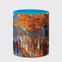 Кружка 3D Осенний город импрессионизм, цвет: 3D-белый + небесно-голубой — фото 2