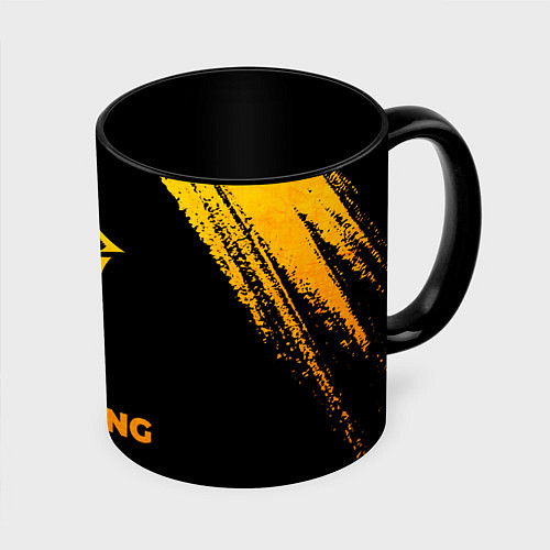 Кружка цветная Hellsing - gold gradient / 3D-Белый + черный – фото 1