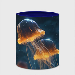 Кружка 3D Люминисцентные медузы, цвет: 3D-белый + синий — фото 2
