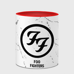 Кружка 3D Foo Fighters glitch на светлом фоне, цвет: 3D-белый + красный — фото 2