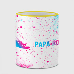 Кружка 3D Papa Roach neon gradient style: надпись и символ, цвет: 3D-желтый кант — фото 2