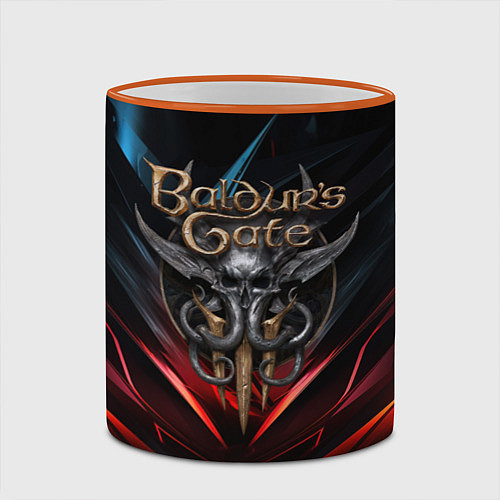 Кружка цветная Baldurs Gate 3 dark logo / 3D-Оранжевый кант – фото 2