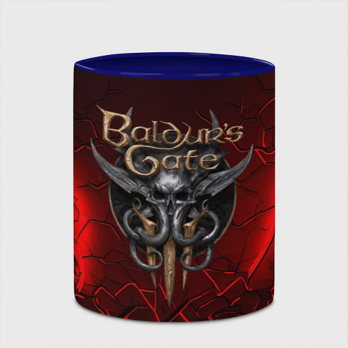 Кружка цветная Baldurs Gate 3 logo red / 3D-Белый + синий – фото 2