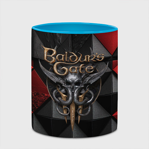 Кружка цветная Baldurs Gate 3 logo red black / 3D-Белый + небесно-голубой – фото 2