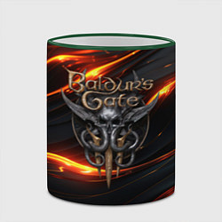 Кружка 3D Baldurs Gate 3 logo gold, цвет: 3D-зеленый кант — фото 2