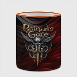 Кружка 3D Baldurs Gate 3 logo dark red black, цвет: 3D-оранжевый кант — фото 2