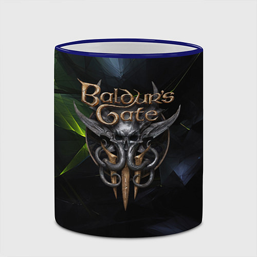 Кружка цветная Baldurs Gate 3 logo dark green / 3D-Синий кант – фото 2