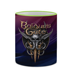 Кружка 3D Baldurs Gate 3 logo geometry, цвет: 3D-светло-зеленый кант — фото 2