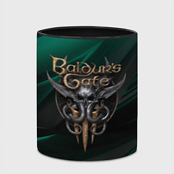 Кружка 3D Baldurs Gate 3 logo green geometry, цвет: 3D-белый + черный — фото 2