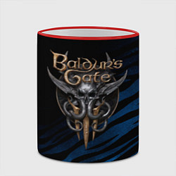 Кружка 3D Baldurs Gate 3 logo blue geometry, цвет: 3D-красный кант — фото 2