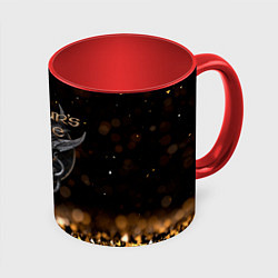 Кружка 3D Baldurs Gate 3 logo dark gold logo, цвет: 3D-белый + красный