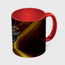Кружка 3D Baldurs Gate 3 logo black gold, цвет: 3D-белый + красный