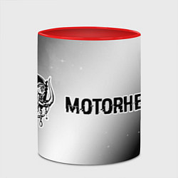 Кружка 3D Motorhead glitch на светлом фоне: надпись и символ, цвет: 3D-белый + красный — фото 2